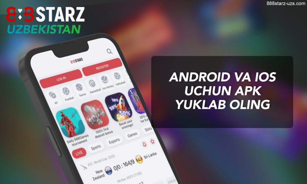 Oʻzbekistonda 888Starz - Android va iPhone uchun mobil versiyasi