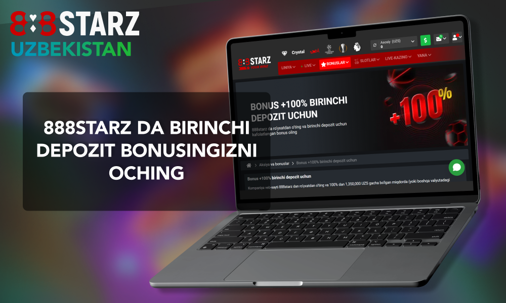 O'zbekistonda 888Starz birinchi depozit bonuslari